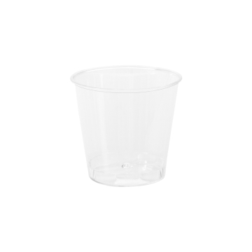Pakke med 100 Plast Mini Skyllekopper 20 ml - Klar