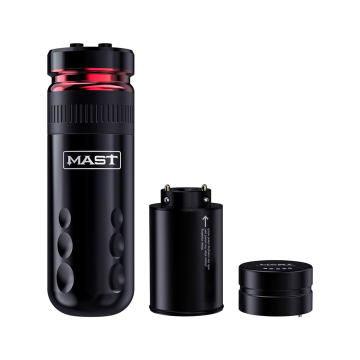 Dragonhawk Mast Racer Trådløs penn tatoveringsmaskin med ekstra batteri - Sort - 4,0 mm slag