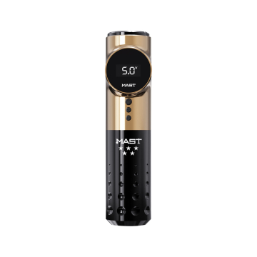 Dragonhawk Mast Archer 5 Star Series Pro Trådløs tatoveringsmaskin i pennestil - Svart & Gull - 3.5 mm slag
