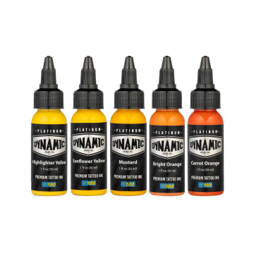 Platinum by Dynamic Tatoveringsblekk - Fire sett 5x 30 ml