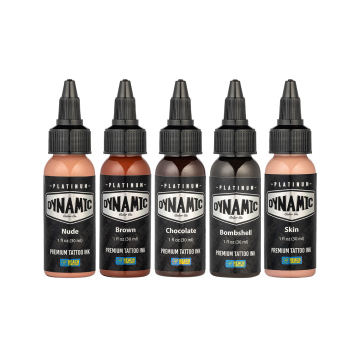 Platinum by Dynamic Tatoveringsblekk - Flesh sett 5x 30 ml