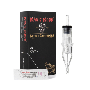 Eske med 20 Magic Moon patroner 0,30MM Bugpin Round Liner
