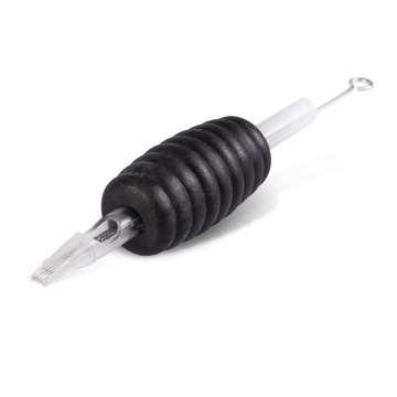 5 pk. Killer Ink engangsgrep/Tip 19mm Flat Tubes komplett med Precision 0.35mm Round Magnum  tatoveringsnål