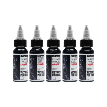 Et komplett sett med 5 Radiant Evolved Victor Portugal Set 30 ml