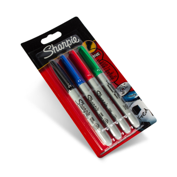 4 pk. Assortert Sharpie Fine tusjpenner
