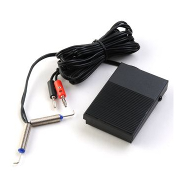 Tatovering fotpedal/Clip cord bananplugg kombinasjon
